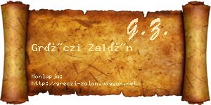 Gréczi Zalán névjegykártya