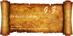 Gréczi Zalán névjegykártya